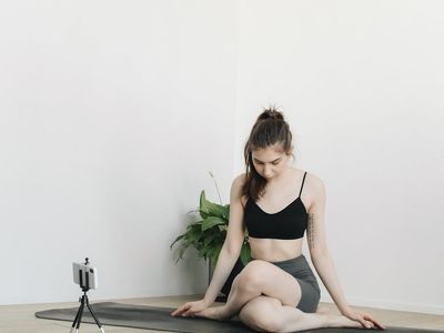 Minimalist home workout space with a mat.